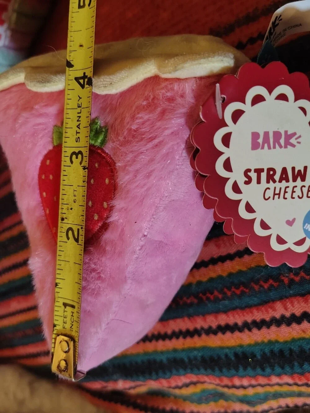 NWT BarkBox Dog Toy Lot of 3- Straw-Betty Cheesecake, Squeak&Fart Candy & Lolly